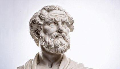 Obraz premium Mighty Aristotle: A Powerful Sculpture on a White Background