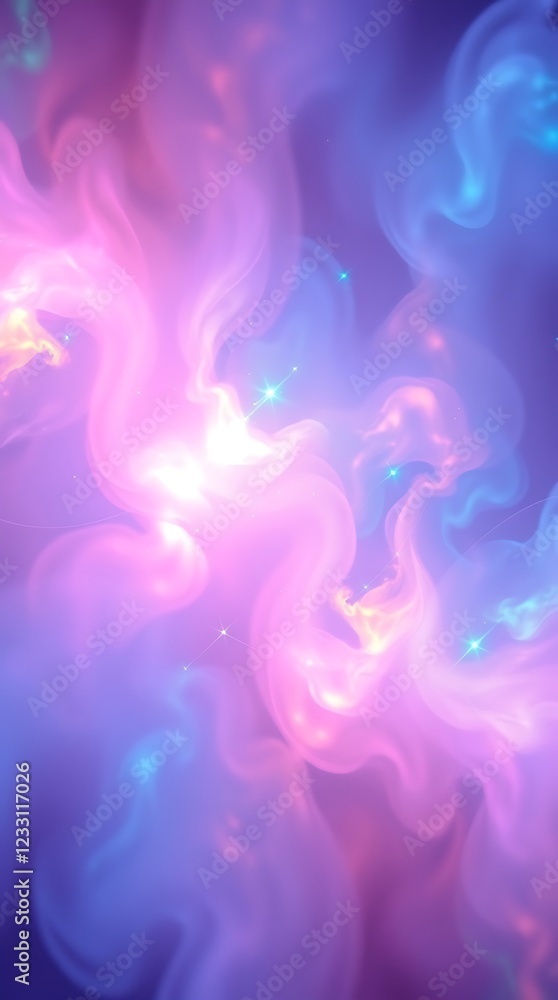 Poster abstract colorful swirl pattern with luminous details ideal for digital backgrounds
