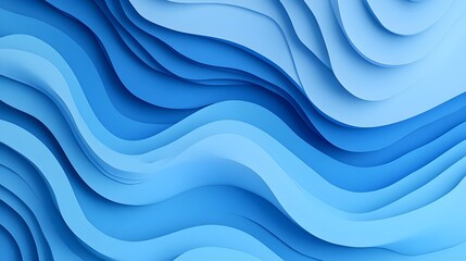 Fototapeta premium Abstract Blue Wave Background Modern Design Stylish Elegant Papercut Style Smooth Curves Wavy Texture Digital Art Graphic Resource Vector Illustration