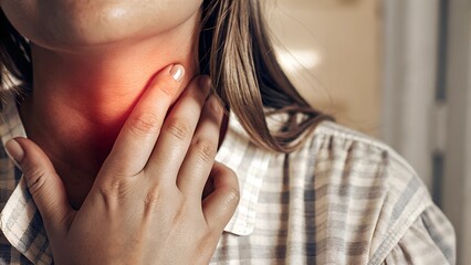 A person with a sore throat or pharyngitis