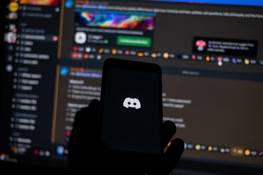 discord app on smartphones screen
