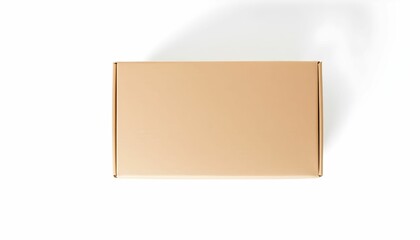 Cardboard box, plain, minimalist, studio lighting, white background, simple composition, geometric shape, packaging