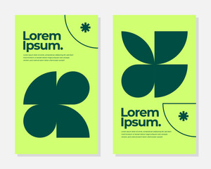 Modern Abstract Green Geometric Design Minimalist Brochure Template