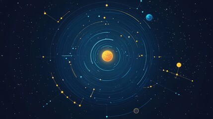 Astrology Constellation Icon: Detailed Flat Vector Illustration for Creative Designs
