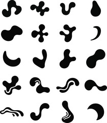 Abstract Organic Shapes &ndash; Black Silhouettes and Fluid Minimalist Design