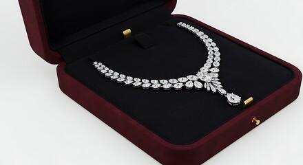 Stunning Diamond Necklace in Luxurious Red Box