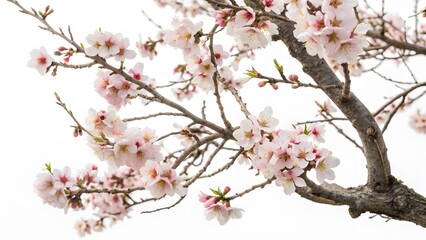 Fototapeta premium Delicate Pink Cherry Blossoms on Branch