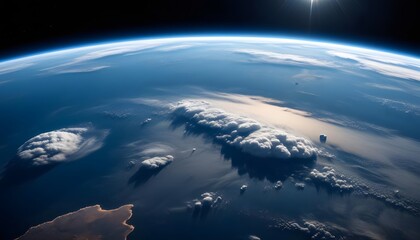 Earth From Space Showing Clouds And Ocean