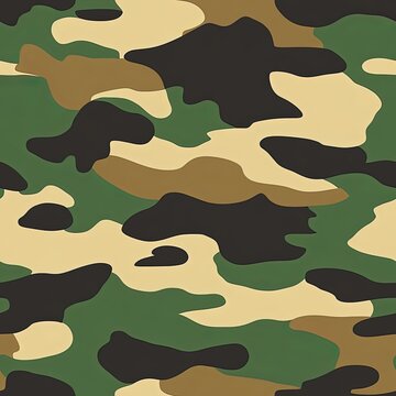 Woodlands Army Military Hunting Camouflage Seamless Pattern Texture