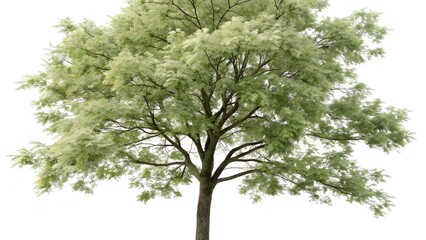 Single Deciduous Tree on White Background