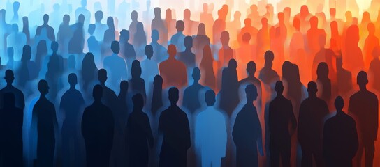 Fototapeta premium In a crowd of people, the inner world of each person is like a canvas painted with its own unique spectrum of colors.