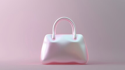 Elegant iridescent handbag on pastel background – modern luxury fashion accessory