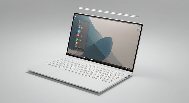Sleek White Laptop with Windows 11 Modern Design