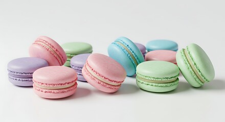 Pastel Macarons Colorful French Pastries Dessert