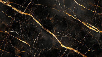 Luxurious Black Marble Texture with Gold Veins – High-Resolution Background for Branding and Design

