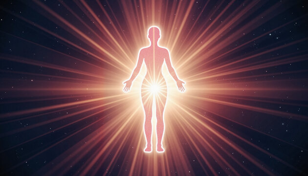 Radiant female symbol illuminated by cosmic light rays, empowerment, Female Symbol, International Women’s Day 