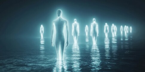 A huge collection of faceless paper shapes reflects extensive unemployment and a severe socioeconomic challenge.