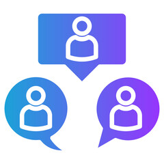 Social Groups glyph gradient icon