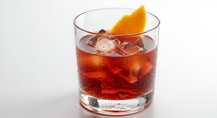 Refreshing Negroni Cocktail with Orange Garnish