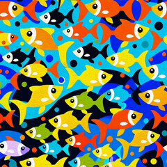 Fototapeta premium Fish. For use in graphics. T-shirt print, tattoo design. Illustration for printing on wall decorations. Oil painting