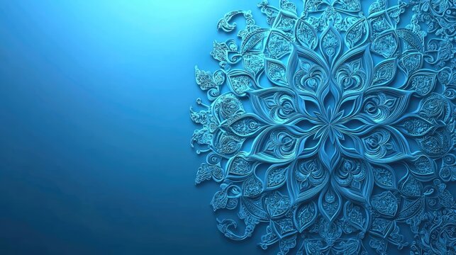 Indian style blue background template design for cover, business presentation, web banner, wedding invitation and luxury packaging