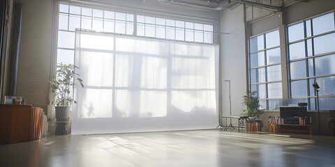 Obraz premium Studio Featuring Frosted Glass for Soft Diffused Light and Privacy