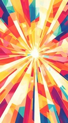 Abstract Colorful Rays Converging Towards Light