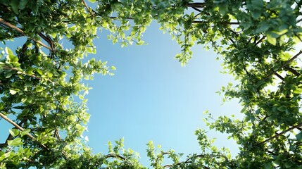 Fototapeta premium Tranquil Natural Scene with Intertwining Branches and Leaves