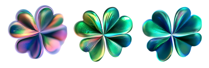 Holographic 3D Clover for St. Patrick's