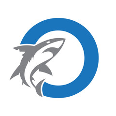 Initial Monogram Letter O Dolphin Logo Design Concept With Whale Symbol