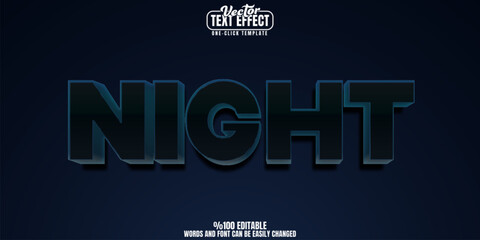 Night editable text effect, customizable dark and sky 3d font style