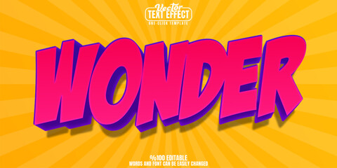 Wonder editable text effect, customizable comic and superhero 3d font style © LetsSmile