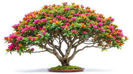 Naklejka premium Colorful Rhododendron Bonsai Tree