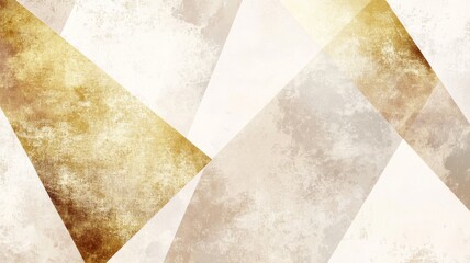 Abstract geometric art with gold and neutral tones.
