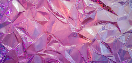A close-up of iridescent holographic liquid in pink and purple hues, forming an abstract background. The fluid, dynamic texture appears to flow in different directions, creating a captivating, energet