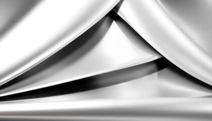 Abstract Silver Fabric Draped in Geometric Folds