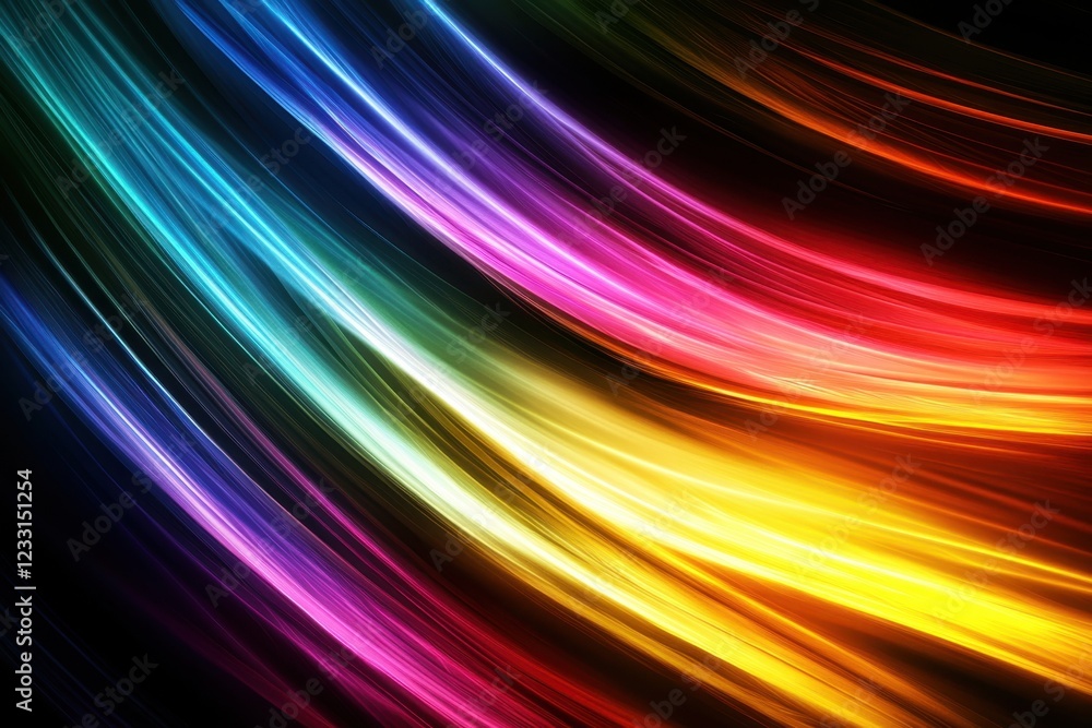 Poster Vibrant flowing colors creating a stunning visual display in abstract style