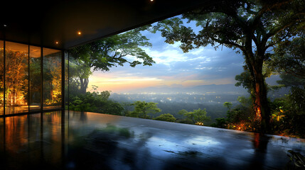 Tropical Villa Infinity Pool Sunset View