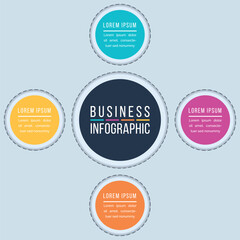 Circle infographic design 4 steps