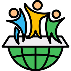 Cultural Diversity lineal color icon