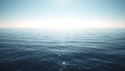 Obraz premium Serene Ocean Scene Under Bright Sunlight