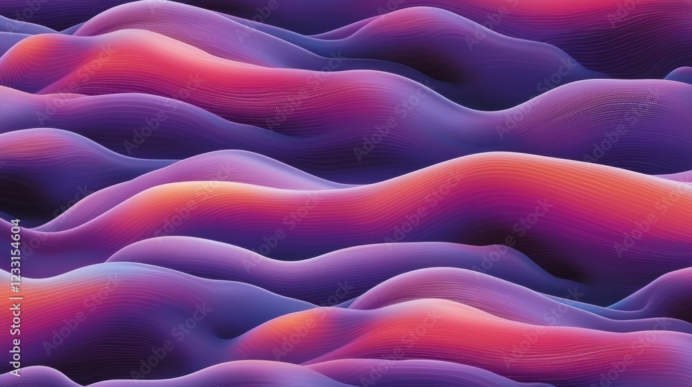 Poster flowing abstract waves digital artwork colorful gradient modern design close-up view artistic concep