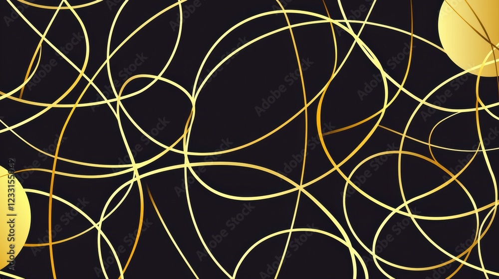 Poster dynamic golden lines create abstract art digital design modern aesthetic studio close-up visual conc