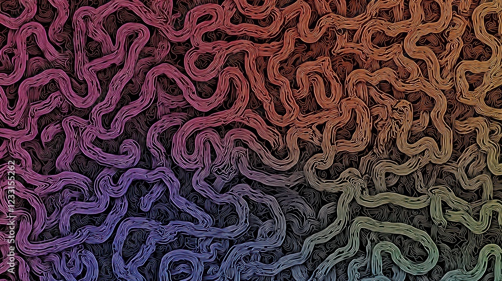 Poster flowing patterns of colorful abstract art digital canvas visual design vibrant environment aesthetic