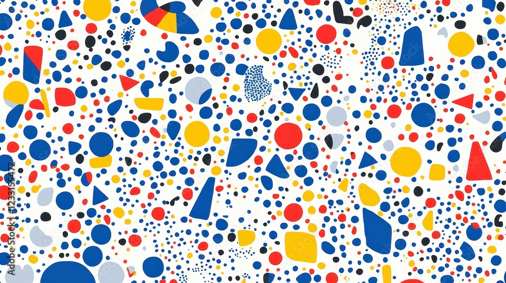 Poster colorful geometric patterns abstract art digital creation vibrant environment top-down view visual e