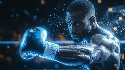 The boxer is poised and poised to take off