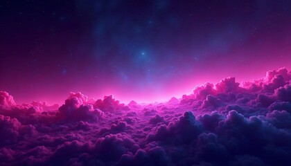 Naklejka premium Cosmic Background with Flowing Starry Sky, Neon colors