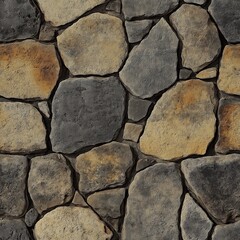 Fototapeta premium Textures of stone floor and wall for game background. seamless patterns of top view