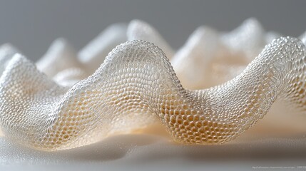 Wavy mesh fabric detail on light background, potential textile use