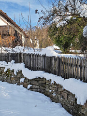 Fototapeta premium Winter view of village of Bozhentsi, Bulgaria